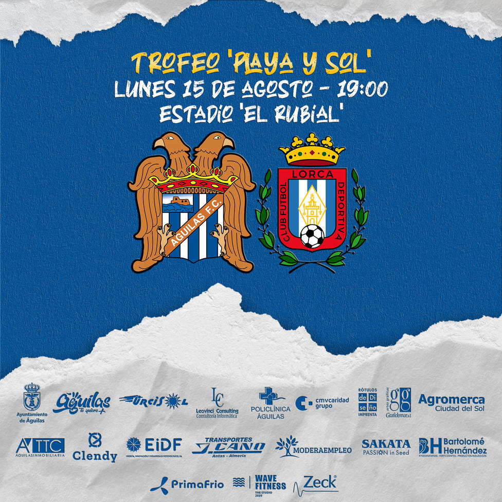 Águilas FC y CF Lorca Deportiva se citan para el Playa y Sol