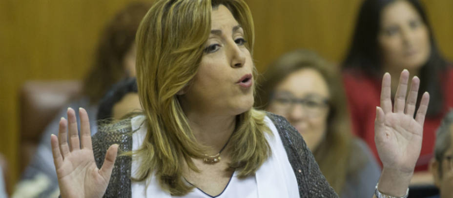 Susana Díaz durante una sesión en el Parlamento andaluz. EFE