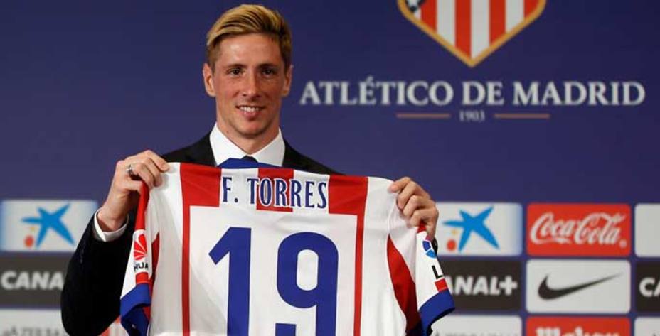 Fernando Torres, durante su presentación. (Reuters)