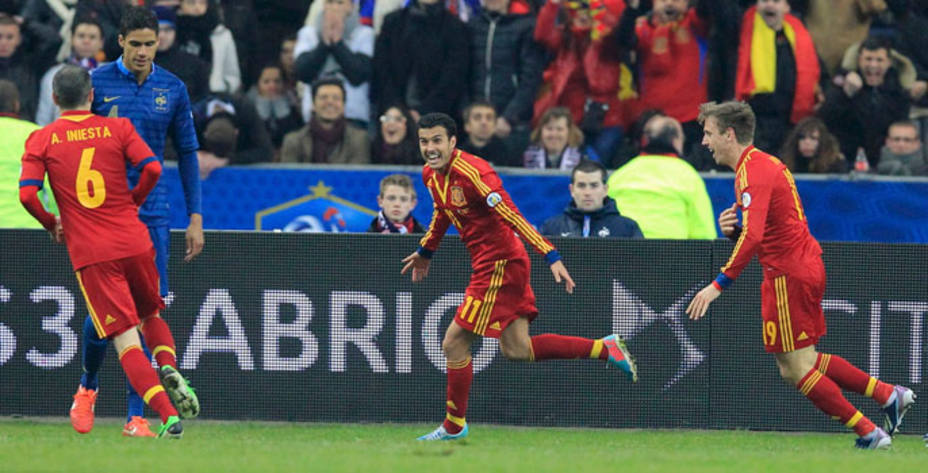 Un gol de Pedro dio la victoria a España en su último partido en Saint Denis. Reuters.