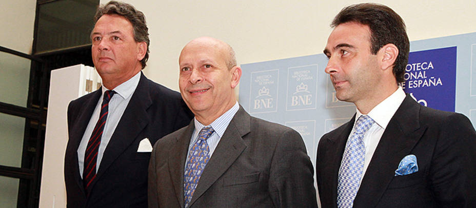 El ministro José Ignacio Wert junto a Carlos Núñez y Enrique Ponce. MECD