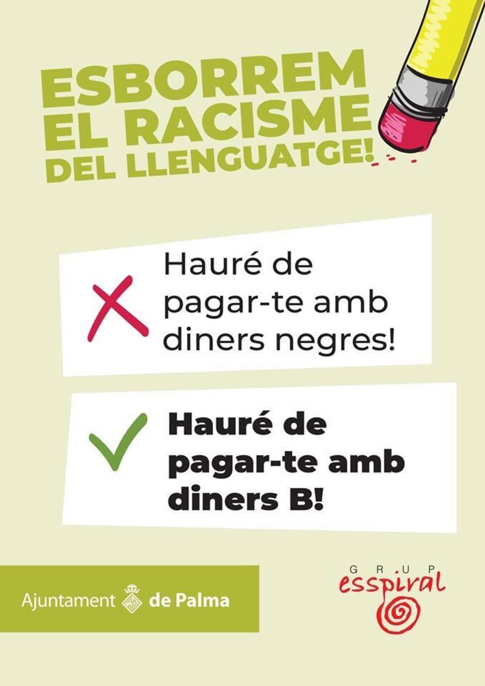 Cort pide el reintegro de la subvención de la campaña Esborrem el racisme del llenguatge