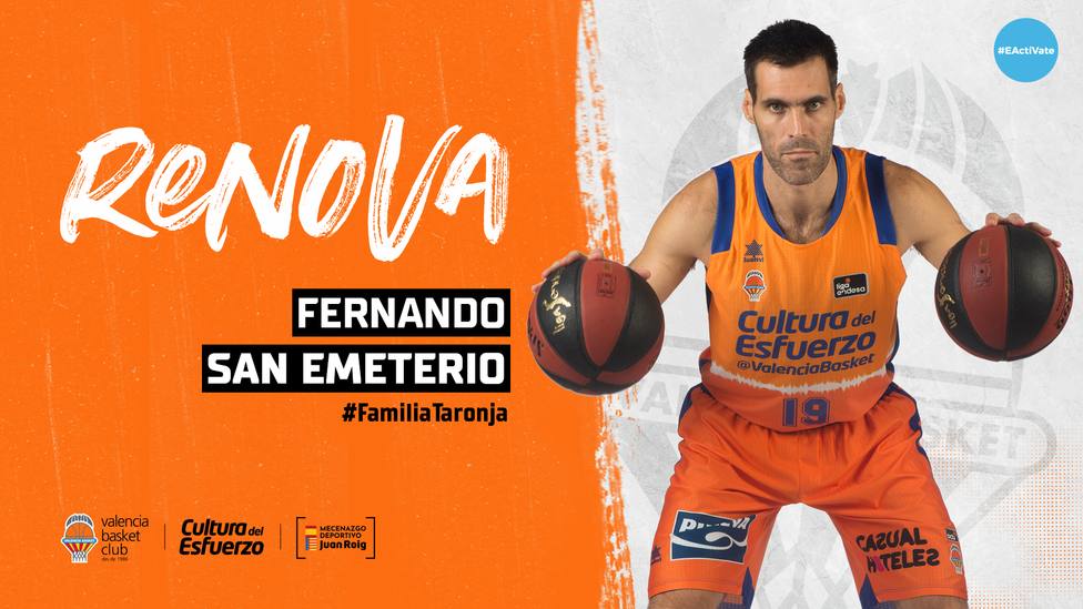 Fernando San Emeterio renueva con el Valencia Basket
