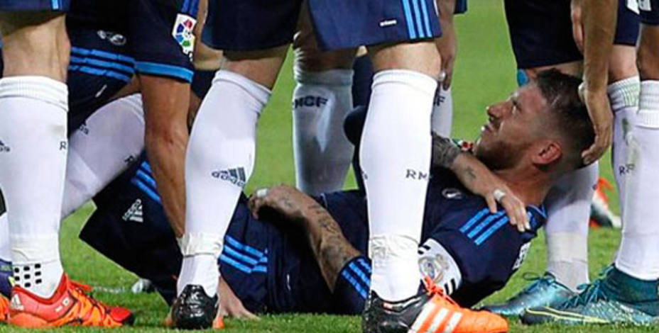 Sergio Ramos se lesionó en el encuentro contra el Sevilla (foto: EFE)