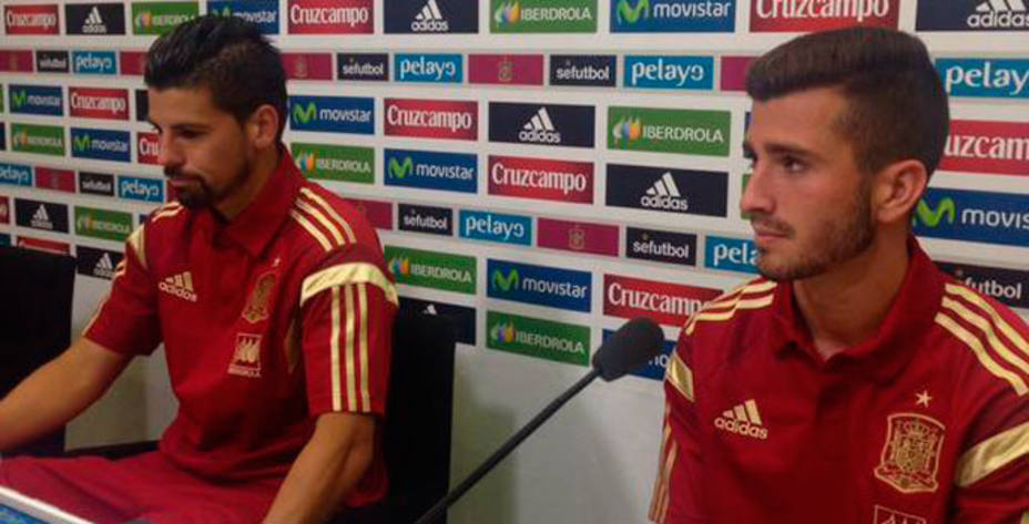 Nolito y Gayà comparecieron este miércoles ante los medios. Foto: Sefutbol.