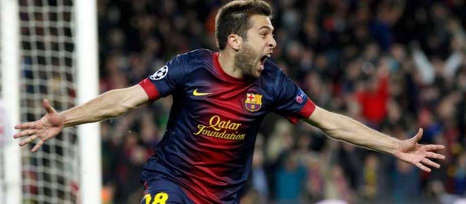 Jordi Alba celebra un gol con el Barcelona (Reuters)
