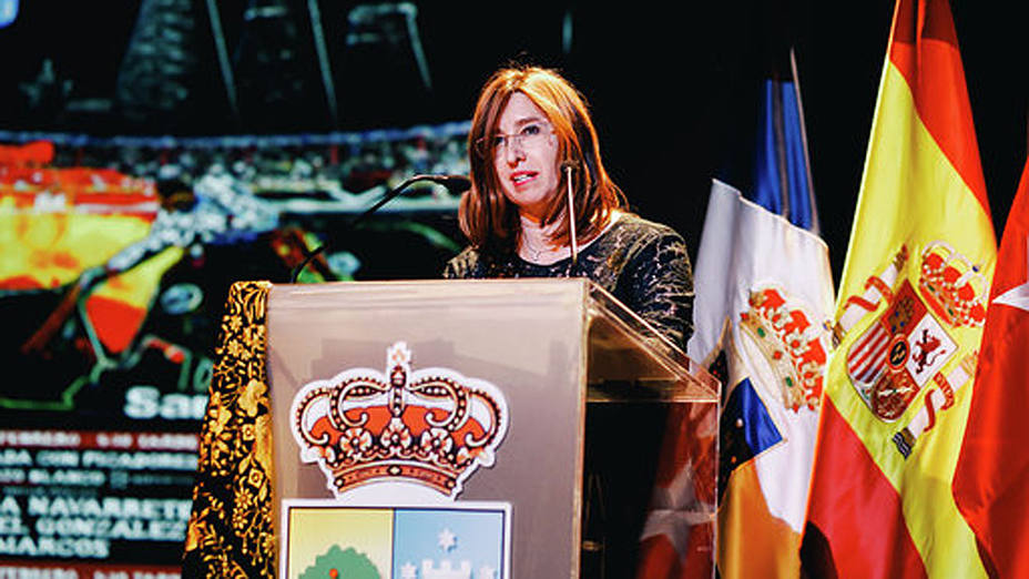 Gema González, alcaldesa de Valdemorillo, durante la presentación de la Feria de San Blas
