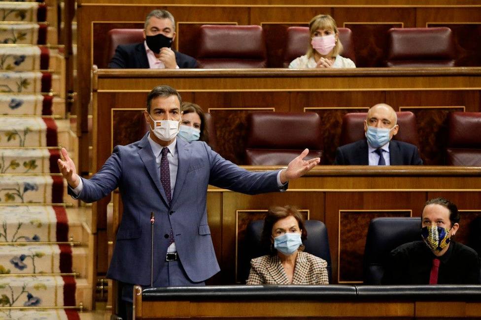 Pedro Sánchez responde a Pablo Casado en la sesión de control al Gobierno en el Congreso