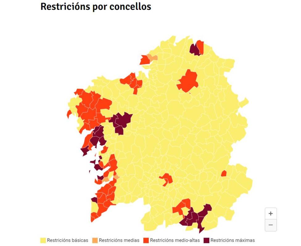 mapa restricciones galicia 13 enero