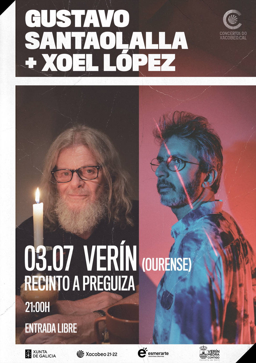 Cartel anunciador de los conciertos de Xoel López y Gustavo Santaolalla
