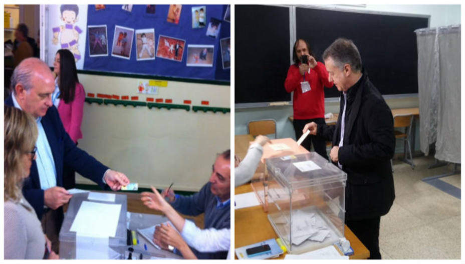 Fernández Díaz e Iñigo Urkullu depositando su voto. Fotos COPE, Flavia Codinas/ José Luis Martín