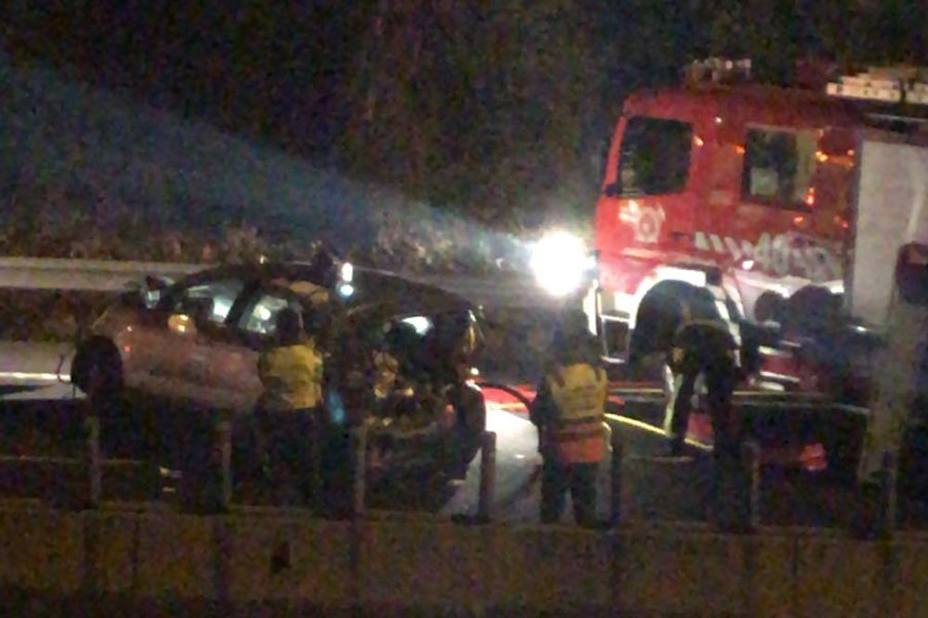 El accidente de tráfico ha provocado una gran retención en la autopista norte de Tenerife