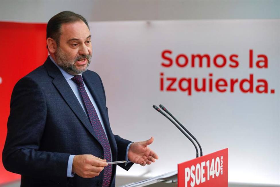 El secretario de Organización del PSOE, José Luis Ábalos, al final de la Ejecutiva del PSOE