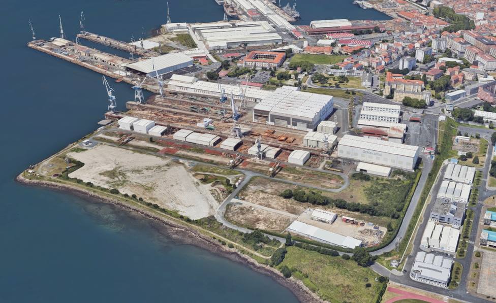Vista aérea de una de la zonas de Navantia Ferrol