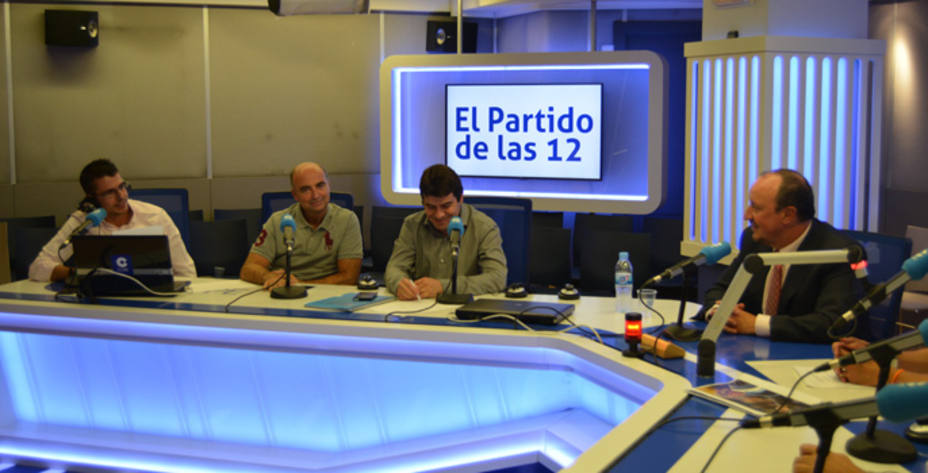 Rafa Benítez, Miguelito, Melchor Ruiz e Isaac Fouto, en El Partido de las 12