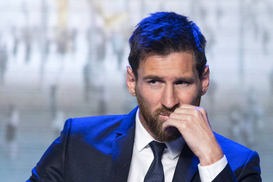 Argentine soccer player Lionel Messi attends a news conference in Beijing