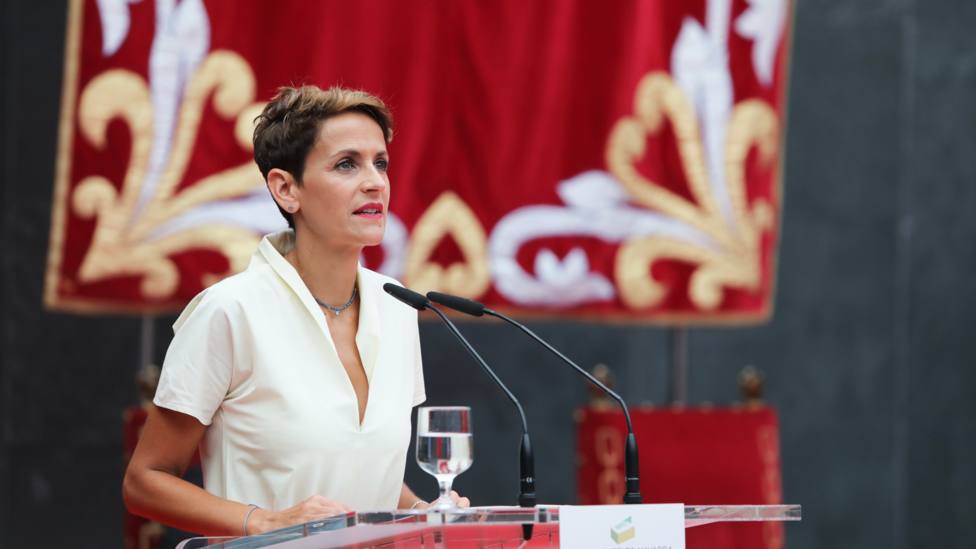 La presidenta de Navarra, María Chivite, en su discurso de toma de posesión | David Domench Europa Press