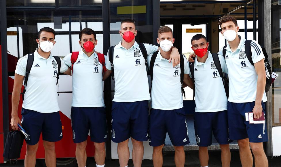 Jugadores de la Selección española antes de viajar a Tokio para disputar los Juegos Olímpicos.