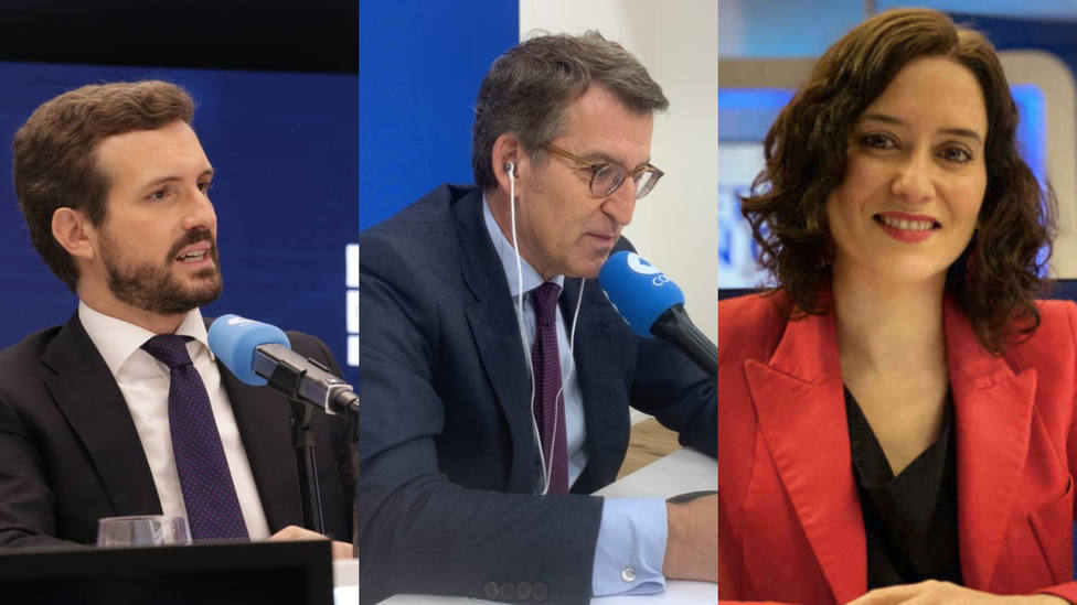 Casado, Ayuso y Feijóo: los protagonistas de la crisis en el PP eligen COPE