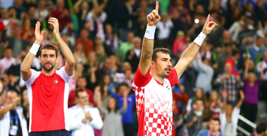 La pareja croata celebra la victoria (Reuters)