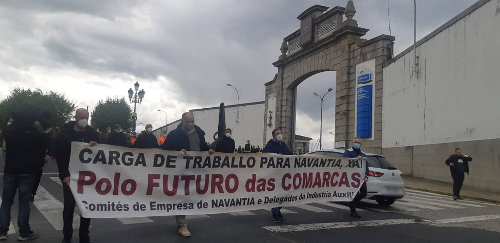 Manifestación de este jueves demandando carga de trabajo para Navantia Ferrol