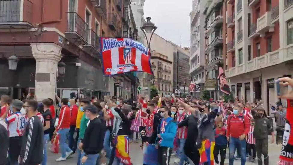 Aficionados del Atlético de Madrid desplazados este sábado a Valladolid (IMAGEN: Javi Gómez)