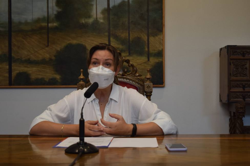 La diputada Pilar García Porto tras la reunión de la junta de gobierno