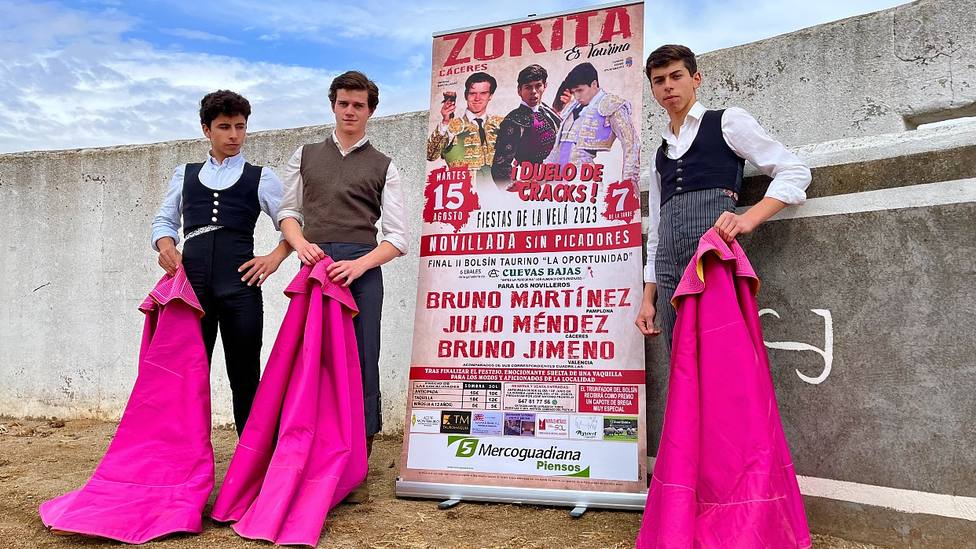 Los tres finalistas del II Bolsin Taurino La Oportunidad de Zorita (Cáceres)