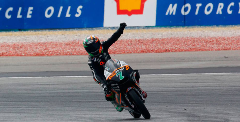Efrén Vázquez se llevó la victoria en la prueba de Moto3. Foto: MotoGP.
