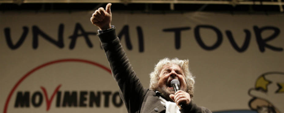 La sorpresa de la campaña, el candidato y humorista, Beppe Grillo lider del Movimiento 5 estrellas. REUTERS