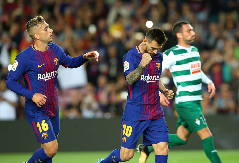 Leo Messi celebra el 1-0 al Eibar (Reuters)