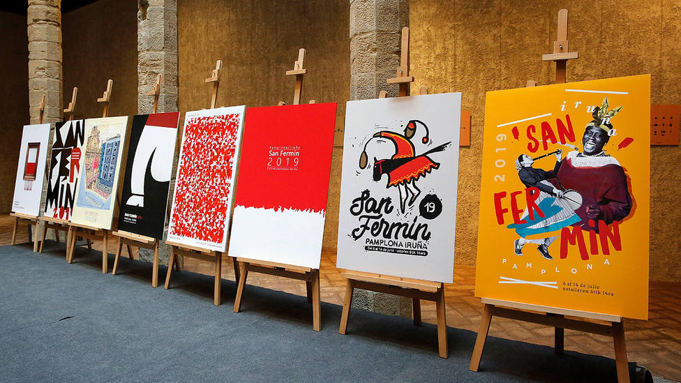 Los carteles seleccionados pueden verse en el patio del Palacio del Condestable de Pamplona