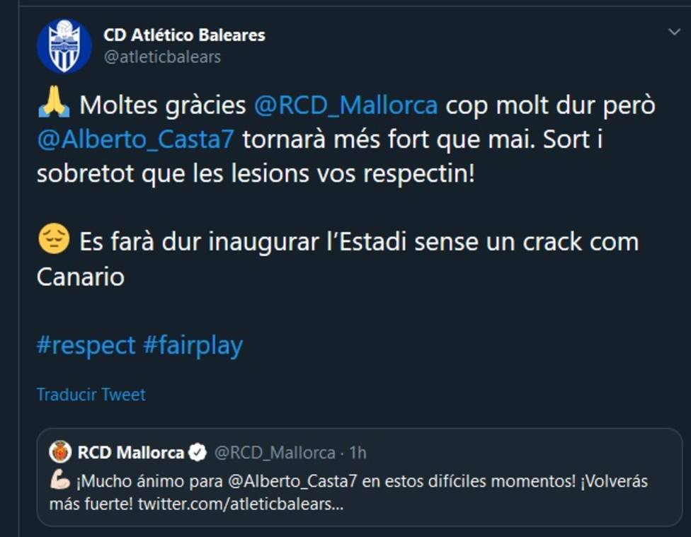 El mensaje entre Atlético Baleares y Real Mallorca