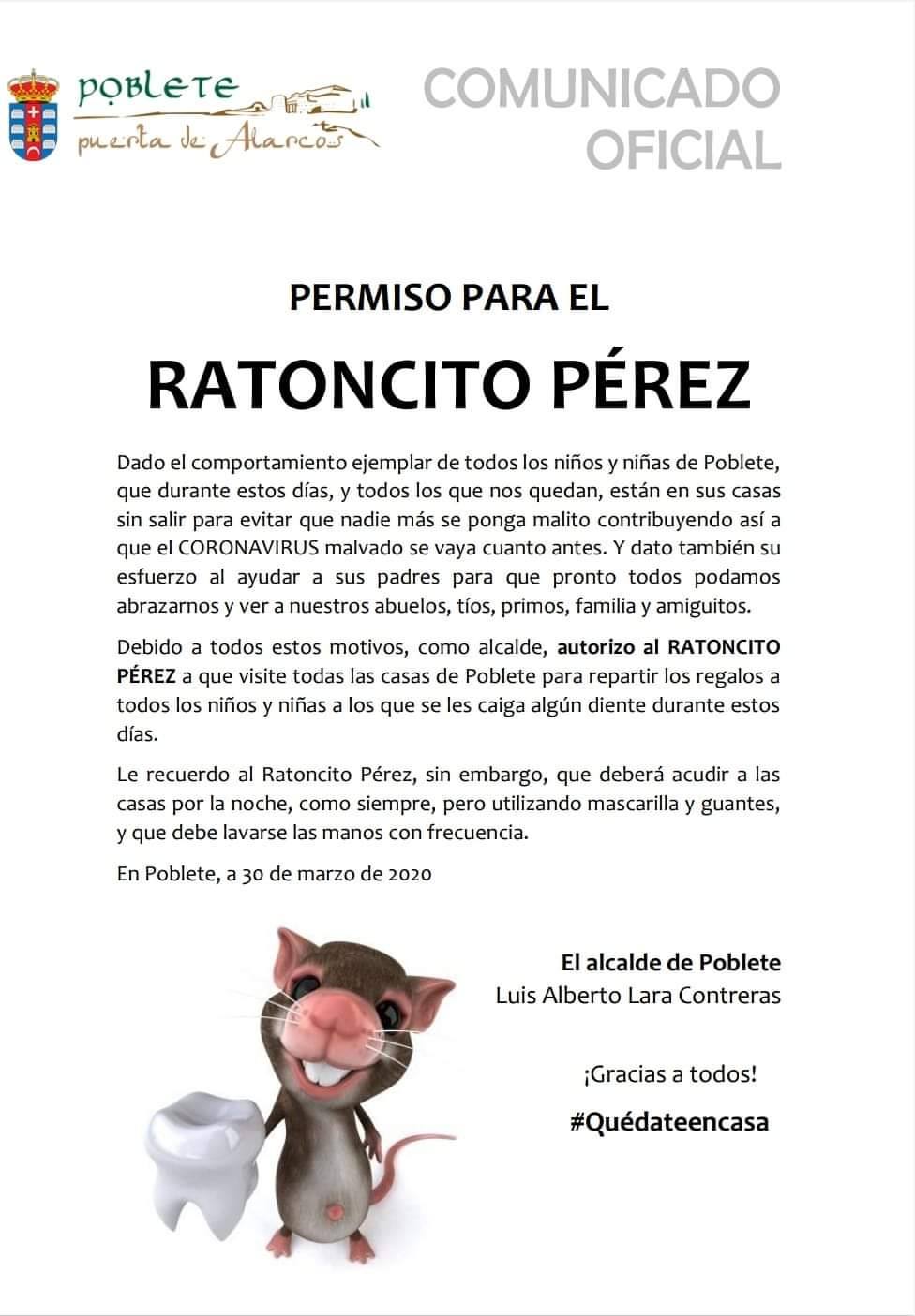 Carta del Ratoncito Pérez