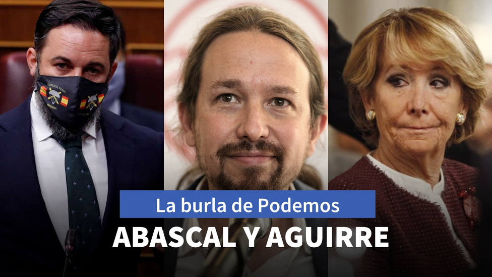 La mascarilla de Abascal con la que Podemos se burla hasta de Esperanza Aguirre