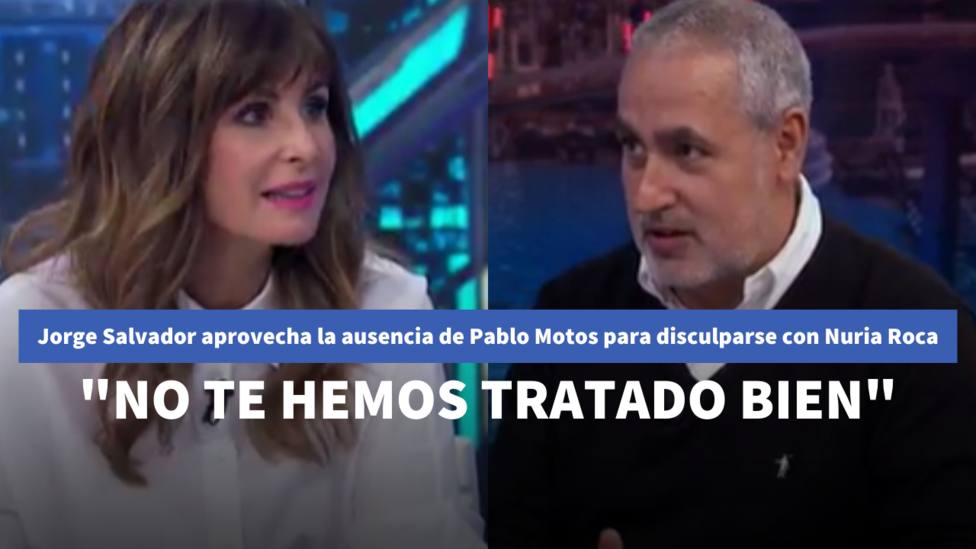 Jorge Salvador aprovecha la ausencia de Pablo Motos para disculparse con Nuria Roca: No te hemos tratado bien