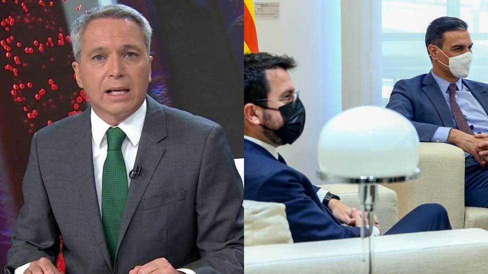 Vicente Vallés corta el informativo para mandar un consejo a Sánchez tras su reunión con Aragonés: No sabe