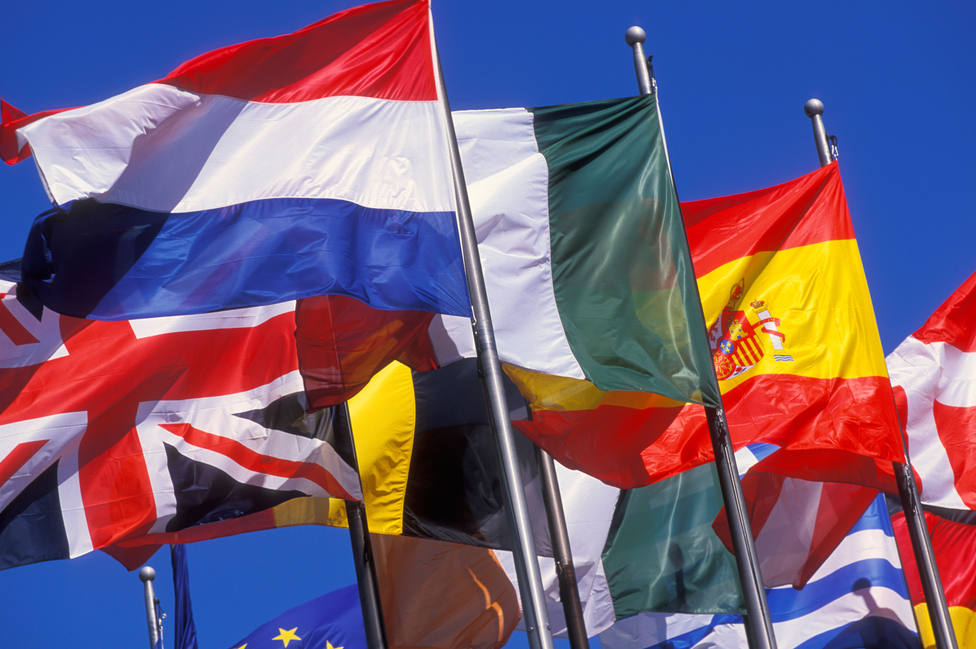 Banderas de diferentes países europeos