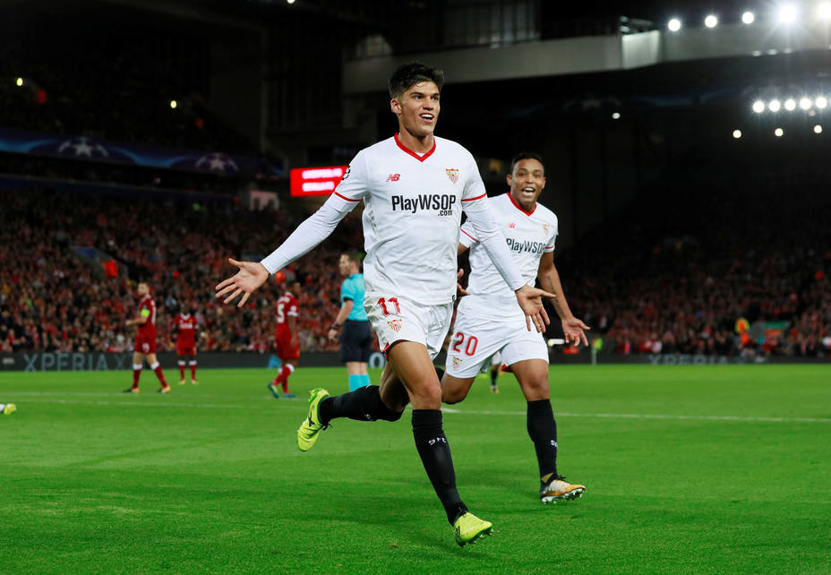 Correa celebra el gol del empate del Sevilla (Reuters)