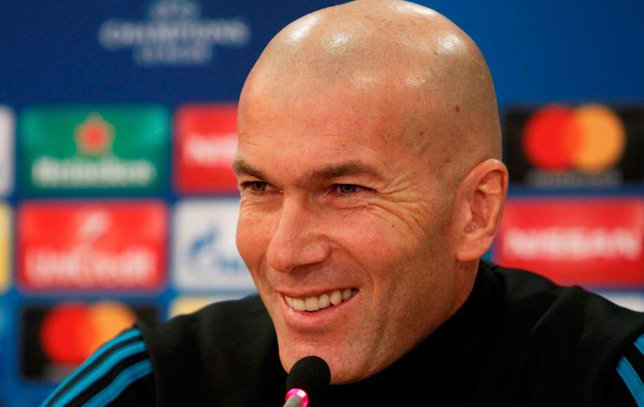 Zinedine Zidane, en la rueda de prensa previa al Apoel - Real Madrid. REUTERS