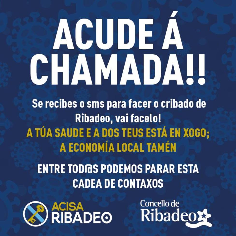 Cartel animando a participar en el cribado en Ribadeo