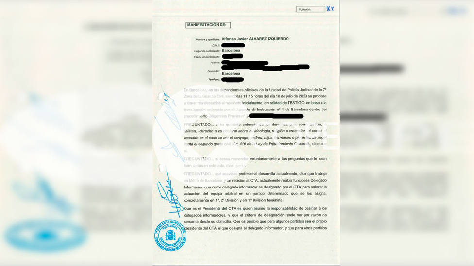 COPE accede a las declaraciones de árbitros y exárbitros ante la Guardia Civil por el caso Negreira