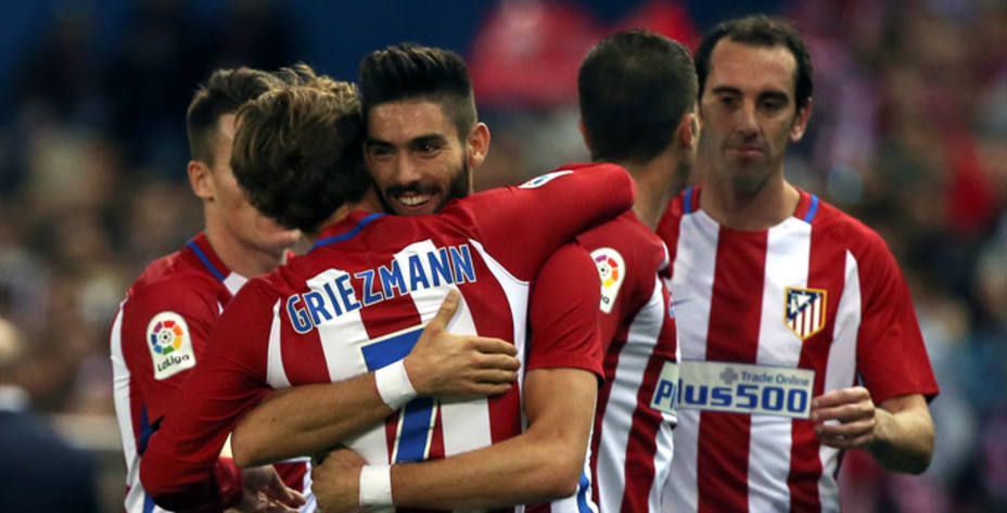 Carrasco celebra uno de sus tres goles (Reuters)