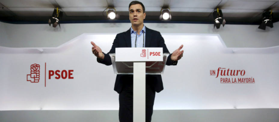 Foto de Archivo de Pedro Sánchez en la sede del PSOE. Reuters