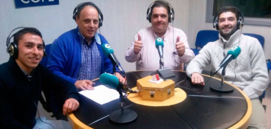 Iago Beceiro, Sergio González, el presidente José Manuel Zubiela y el compañero de Cope Ourense Pepe Garrote
