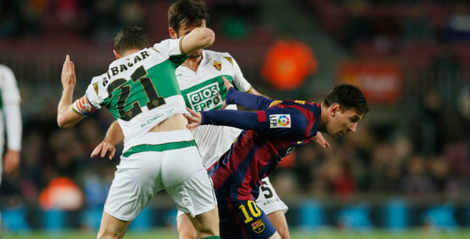Messi será uno de los grandes ausentes sobre el césped del Martínez Valero. Reuters.