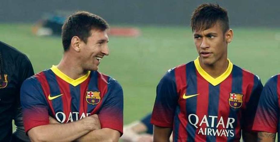 Messi y Neymar en un partido del Barcelona.