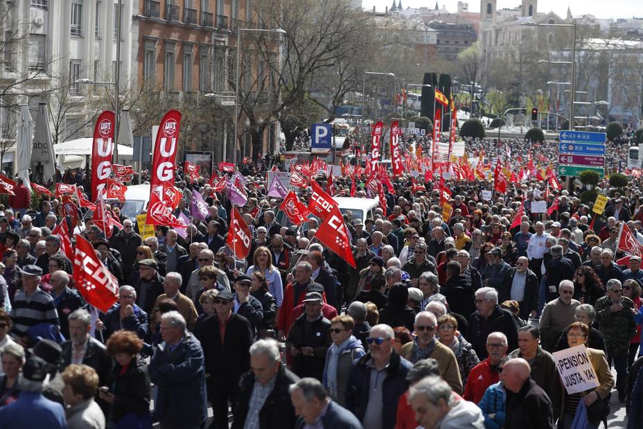 Movilización en defensa de pensiones dignas en Madrid