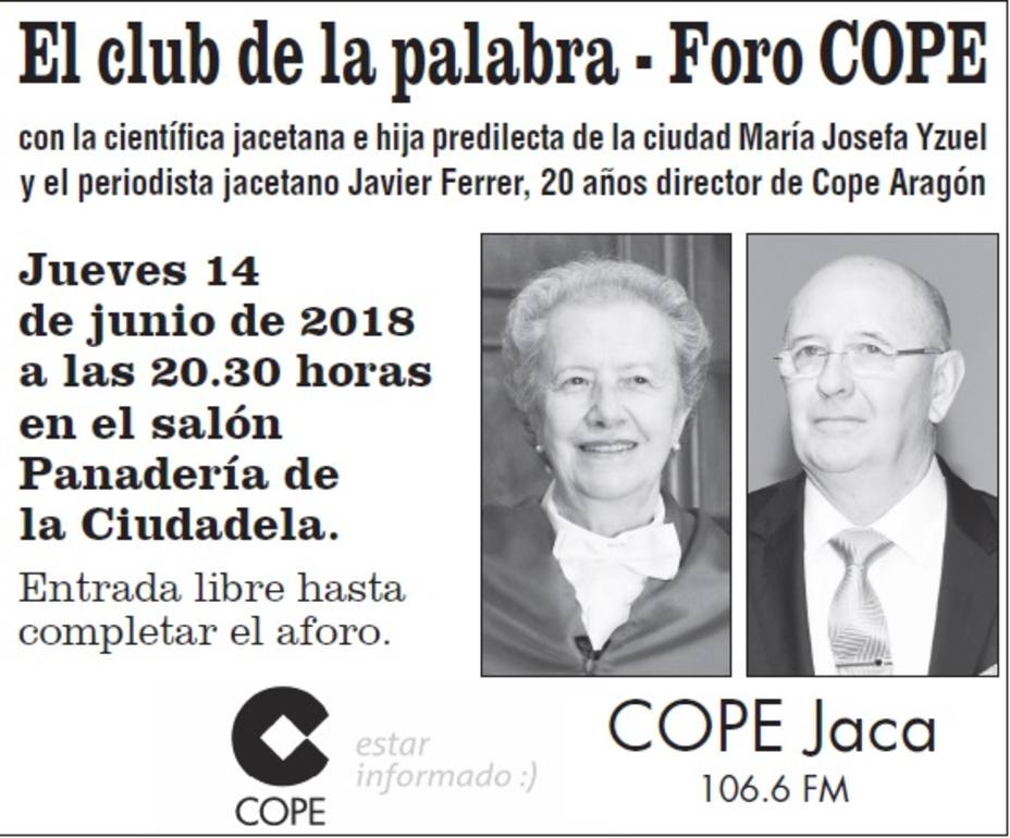 Foro COPE JACA con Maria Josefa Izuel y Javier Ferrer