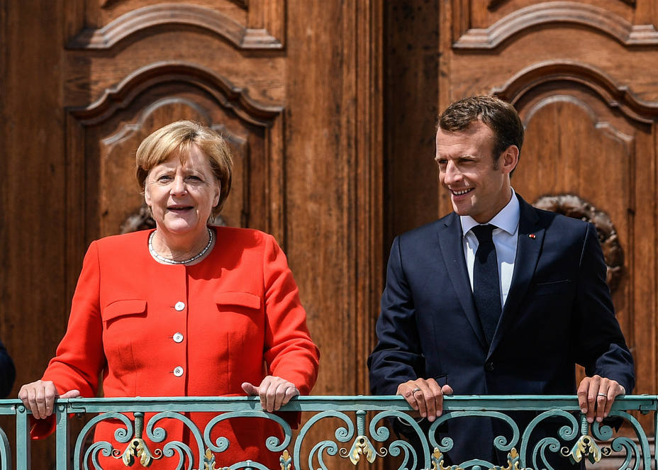 Angela Merkel y Emmanuel Macron en en el castillo Meseberg, Alemania. EFE